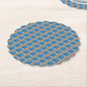 Dessous-de-verre En Papier Fleur bleue (Incliné)