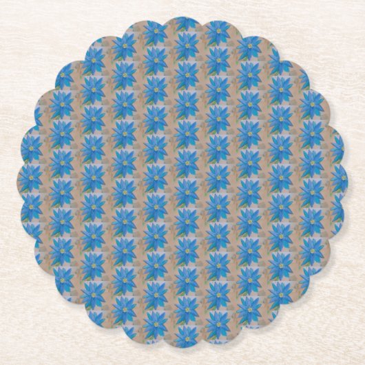Dessous-de-verre En Papier Fleur bleue (Devant)