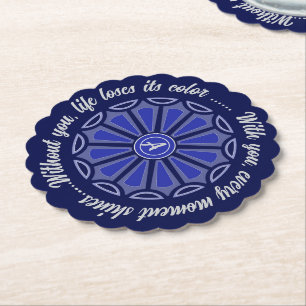 Dessous-de-verre En Papier Fleur de couleur simple créative cadeau maman papa
