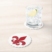 Dessous-de-verre En Papier Fleur de Lis (En situation)