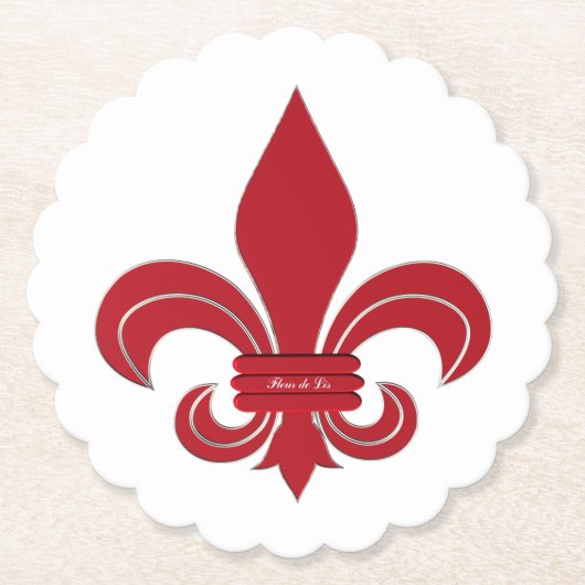 Dessous-de-verre En Papier Fleur de Lis (Devant)