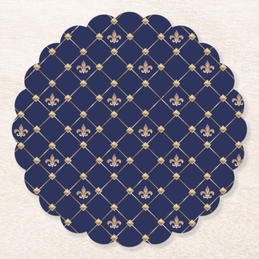 Dessous-de-verre En Papier Fleur de Lis (Devant)