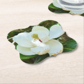 Dessous-de-verre En Papier Fleur de Magnolia blanche (Incliné)