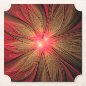 Dessous-de-verre En Papier Fleur fractale de fansy rouge (Devant)