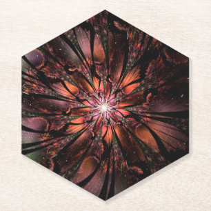 Dessous-de-verre En Papier Fleur imaginaire fractale douce et tendresse