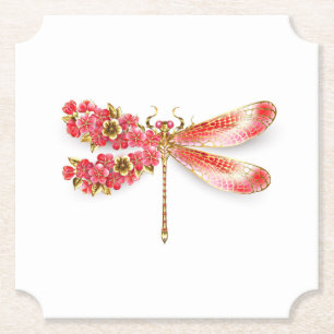 Dessous-de-verre En Papier Fleur libellule avec sakura bijoux