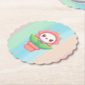 Dessous-de-verre En Papier Fleur mignonne, capricieuse en pot (Incliné)