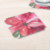 Dessous-de-verre En Papier Fleur rouge de Noël (Incliné)