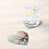 Dessous-de-verre En Papier Fleur tropicale rose et blanc (En situation)