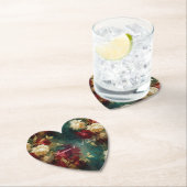 Dessous-de-verre En Papier Fleurs blanches et rouges romantiques Mariage Show (En situation)