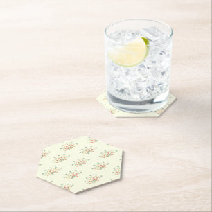 Dessous-de-verre En Papier Fleurs Bleues, Fleurs Rouges, Motif De Fleurs
