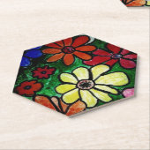 Dessous-de-verre En Papier fleurs colorées (Incliné)