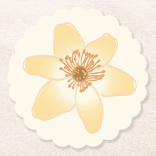 Dessous-de-verre En Papier Fleurs d'anémones d'orange sauvage - dessin botani