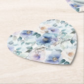 Dessous-de-verre En Papier Fleurs de crème de lavande violette (Incliné)