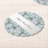 Dessous-de-verre En Papier Fleurs de Lotus Blanc Mariage  (Incliné)