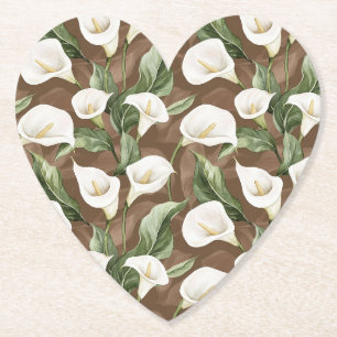 Dessous-de-verre En Papier Fleurs de lys calla blanc Shower de mariage