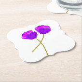 Dessous-de-verre En Papier Fleurs de pavot pourpres (Incliné)