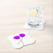 Dessous-de-verre En Papier Fleurs de pavot pourpres (En situation)