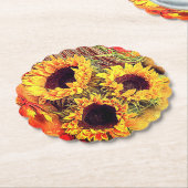 Dessous-de-verre En Papier Fleurs de soleil (Incliné)