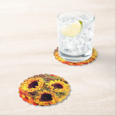 Dessous-de-verre En Papier Fleurs de soleil (En situation)