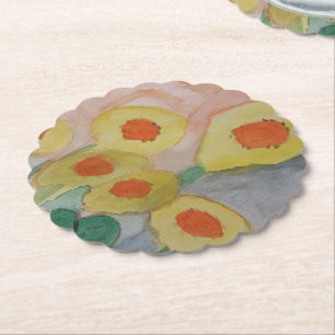 Dessous-de-verre En Papier Fleurs de soleil Abstraites