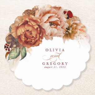 Dessous-de-verre En Papier Fleurs en terre cuite Herbe des pampas Élégant Boh