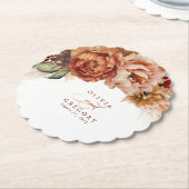 Dessous-de-verre En Papier Fleurs en terre cuite Pampas Grass Elegant Boho (Incliné)