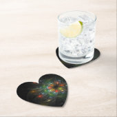 Dessous-de-verre En Papier Fleurs imaginaires fractales douces et tendres (En situation)