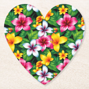 Dessous-de-verre En Papier Fleurs multicolores et Motif Feuille-57577