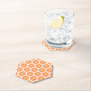 Dessous-de-verre En Papier Fleurs Oranges, Motif De Fleurs, Motif Floral