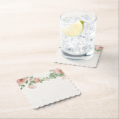 Dessous-de-verre En Papier fleurs rose rousse romantique & dessous de verre e (En situation)