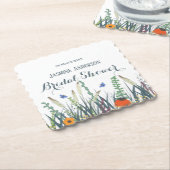 Dessous-de-verre En Papier Fleurs sauvages et papillons (Incliné)