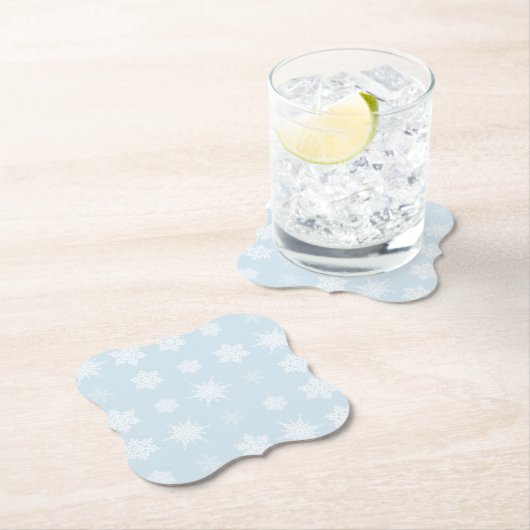 Dessous-de-verre En Papier Flocon de neige (En situation)