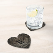 Dessous-de-verre En Papier Flocon de neige à monogramme scintillant or noir (En situation)