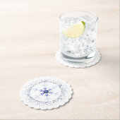 Dessous-de-verre En Papier Flocon de neige rond (En situation)