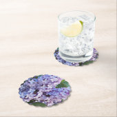 Dessous-de-verre En Papier Floral de Lilac pourpre (En situation)