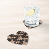 Dessous-de-verre En Papier Flore de tigre d'or Rose noir (En situation)