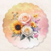 Dessous-de-verre En Papier Flores florales du printemps et de l'été (Devant)