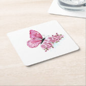 Dessous-de-verre En Papier Flower Butterfly (Incliné)
