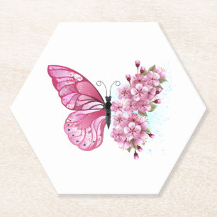 Dessous-de-verre En Papier Flower Butterfly