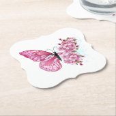 Dessous-de-verre En Papier Flower Butterfly (Incliné)