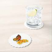 Dessous-de-verre En Papier Flower Butterfly with Yellow California Poppy (En situation)
