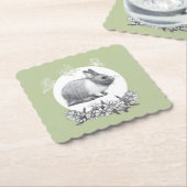 Dessous-de-verre En Papier Fluffy le lapin (Incliné)