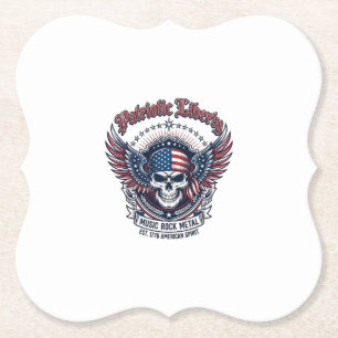 Dessous-de-verre En Papier Foulard Patriotique Rocker Old Glory Musique Rock