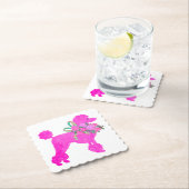 Dessous-de-verre En Papier Fournitures de fête de caniche rose (En situation)