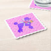 Dessous-de-verre En Papier Fournitures de parties de caniche pourpre (Incliné)