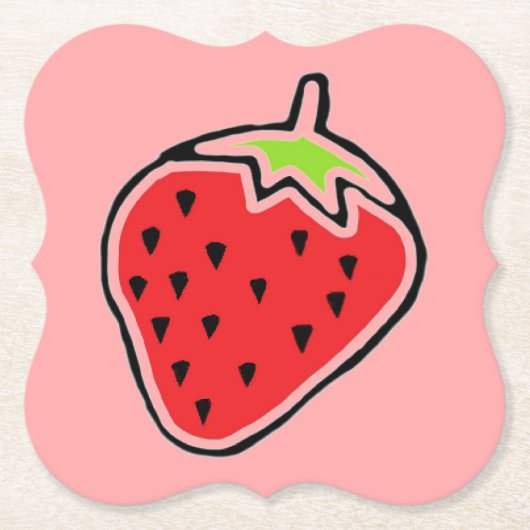 Dessous-de-verre En Papier Fraise (Devant)