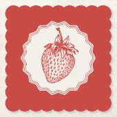 Dessous-de-verre En Papier Fraise (Devant)