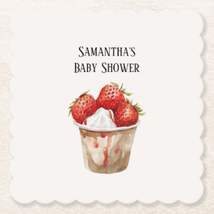 Dessous-de-verre En Papier Fraises Sucrées Baby Shower pour Bébé