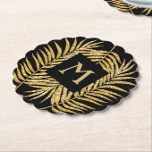 Dessous-de-verre En Papier Frances Palm Parties scintillant d'or (Incliné)